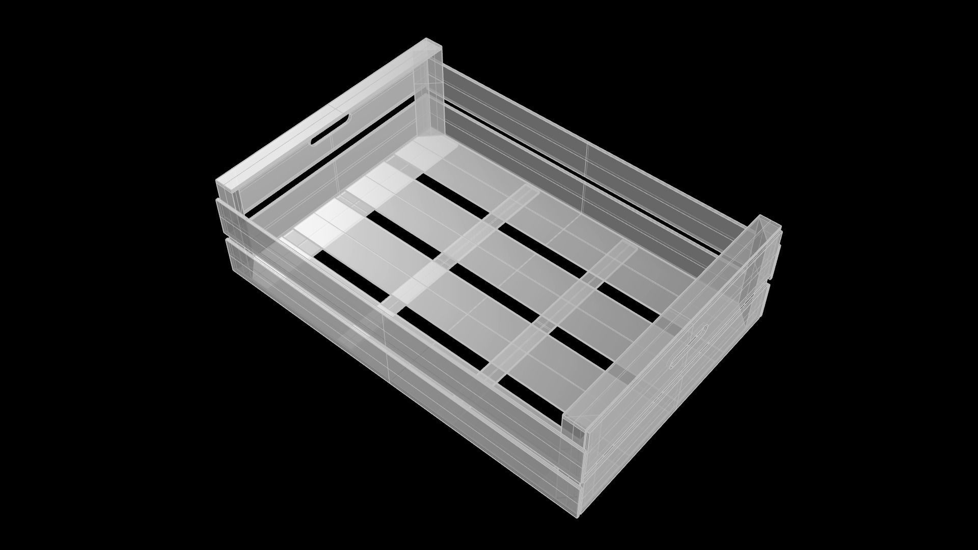 Wooden fruit box Free 3D model_6