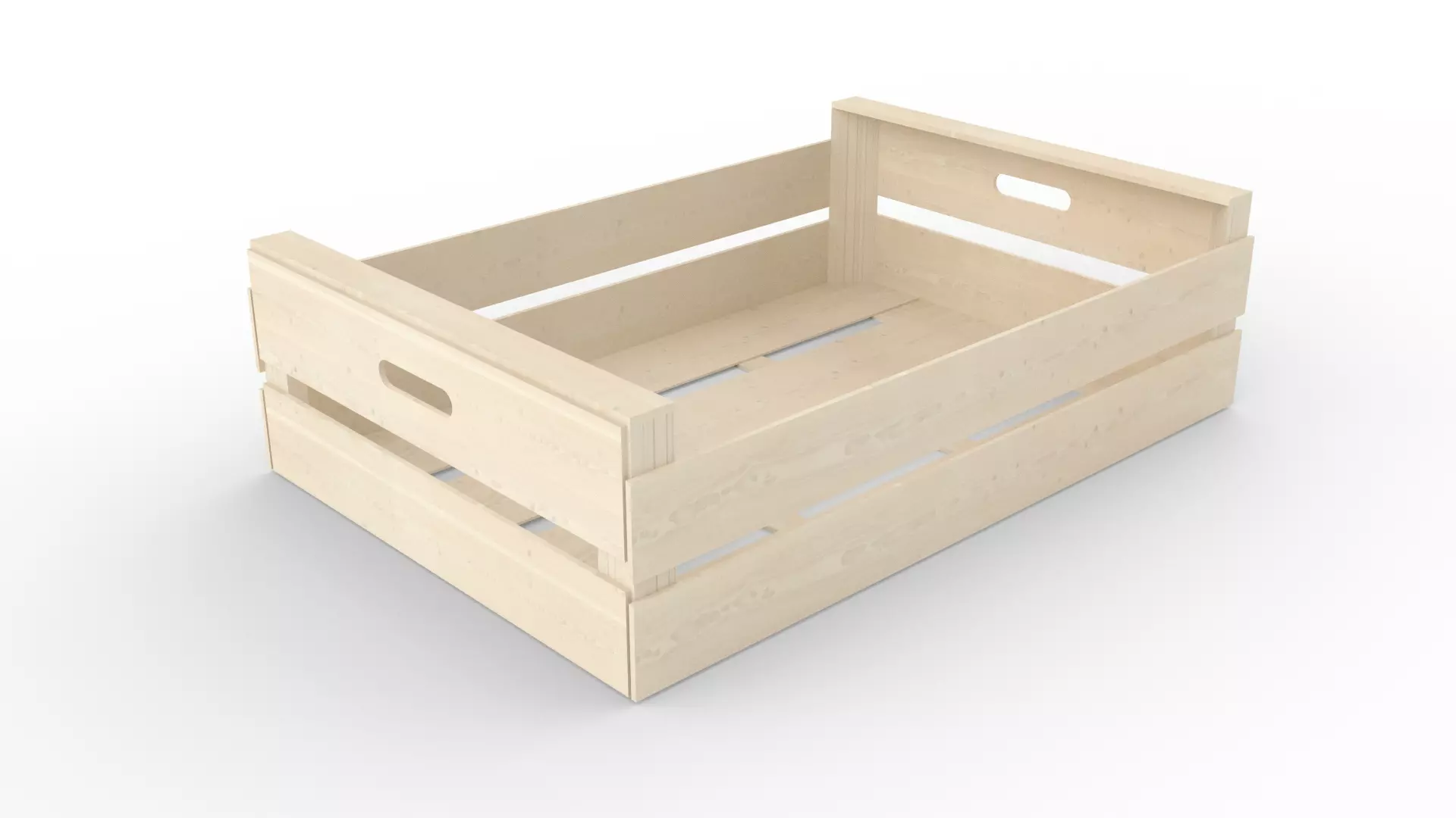 Wooden fruit box Free 3D model_0