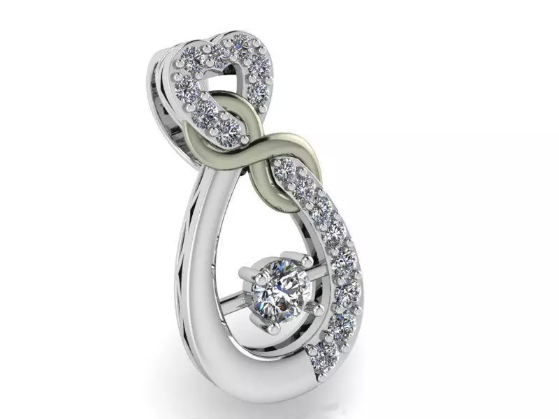 Pear Heart Pendant 2202 3D print model_0