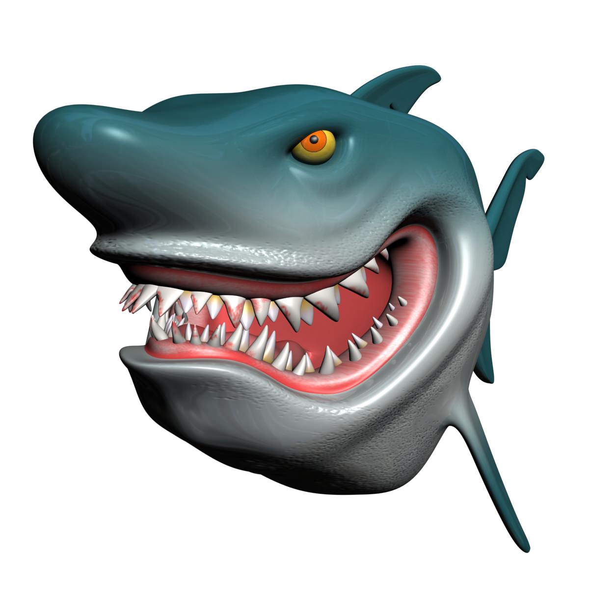 Cartoon Shark Rigged Low-poly 3D model_4