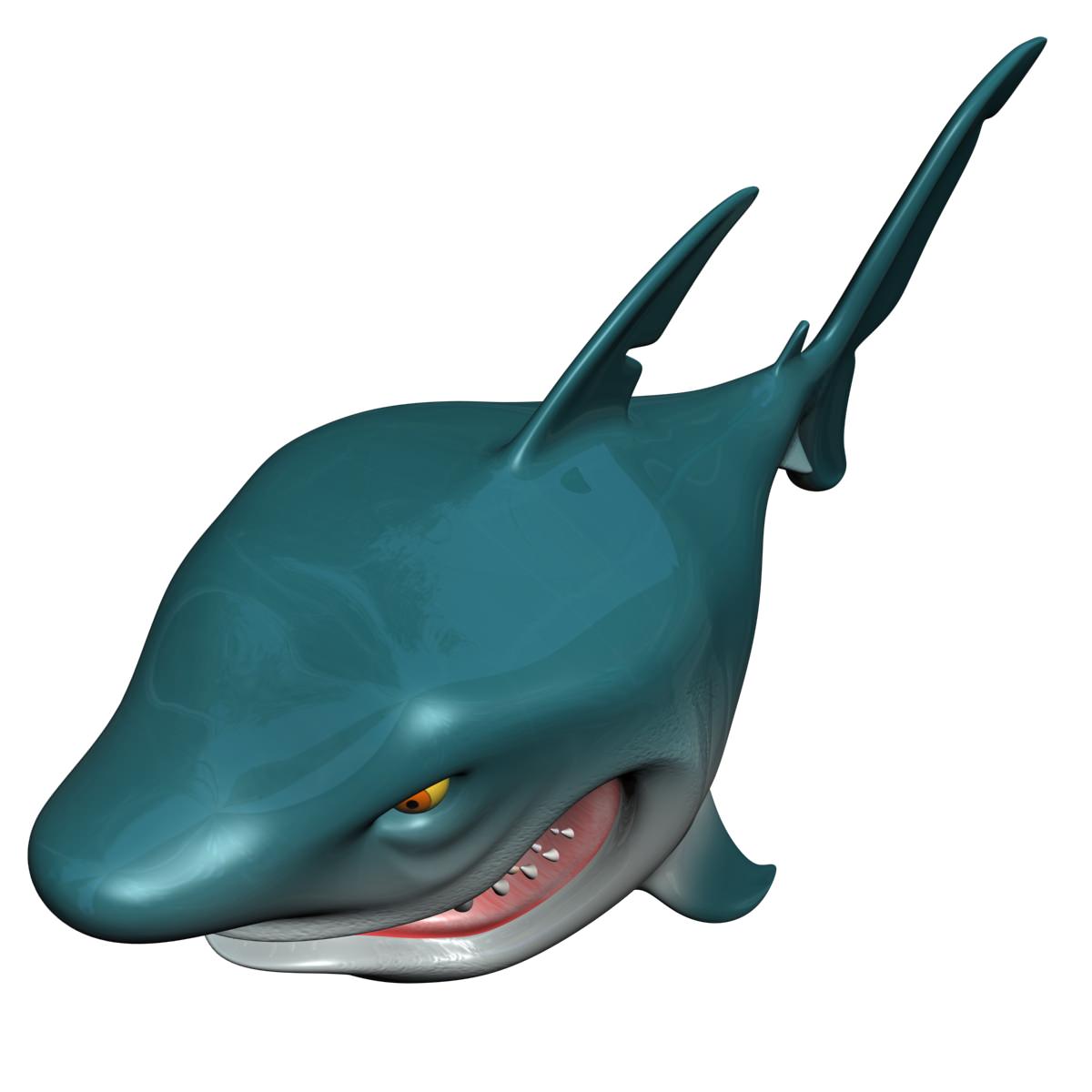 Cartoon Shark Rigged Low-poly 3D model_3