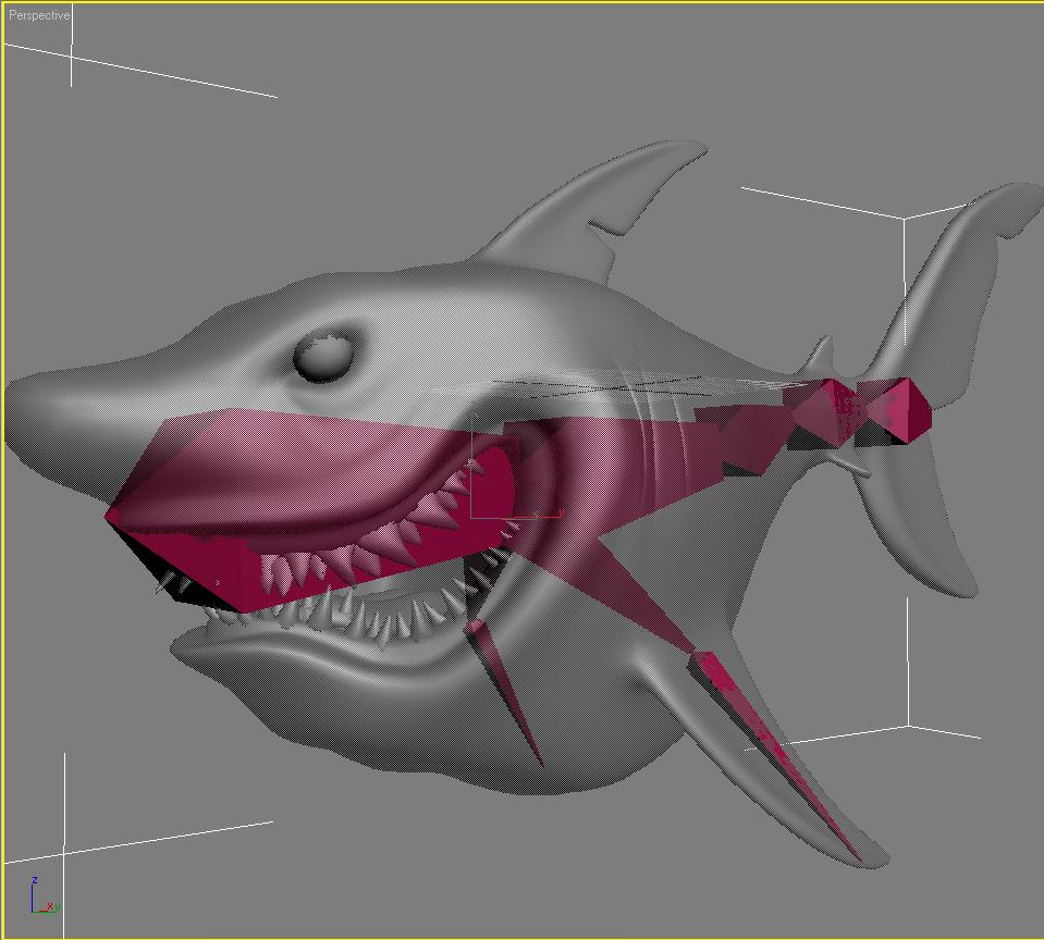 Cartoon Shark Rigged Low-poly 3D model_8