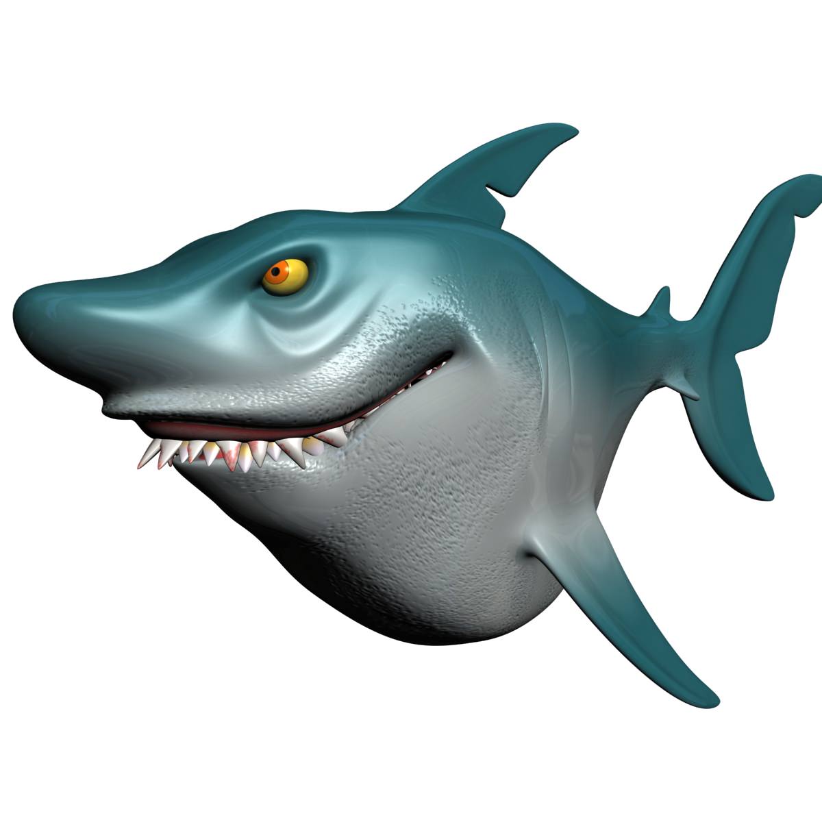 Cartoon Shark Rigged Low-poly 3D model_5