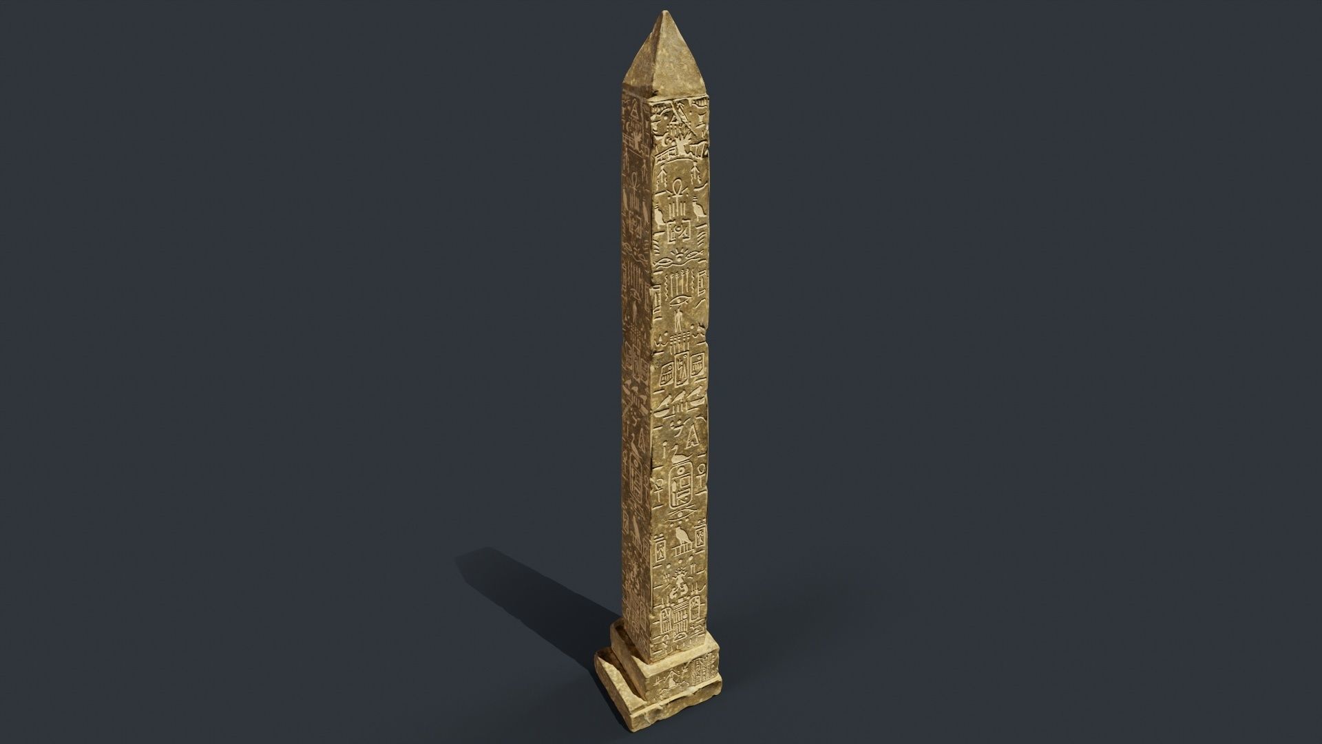 Obelisk Low-poly 3D model_1