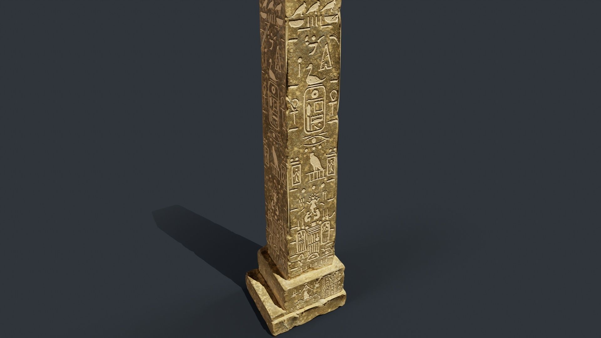 Obelisk Low-poly 3D model_3