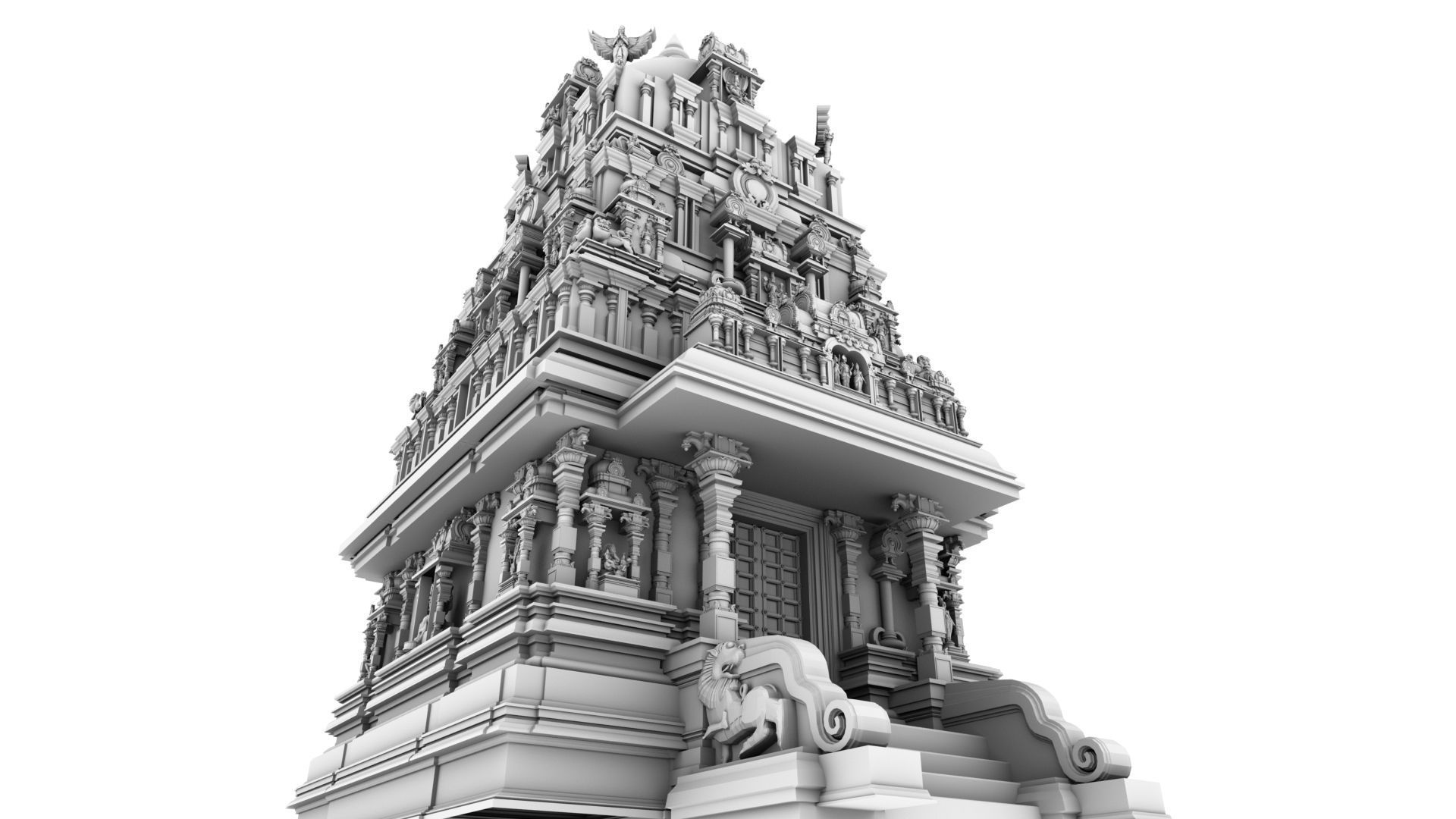 hindu temple 3D model_14