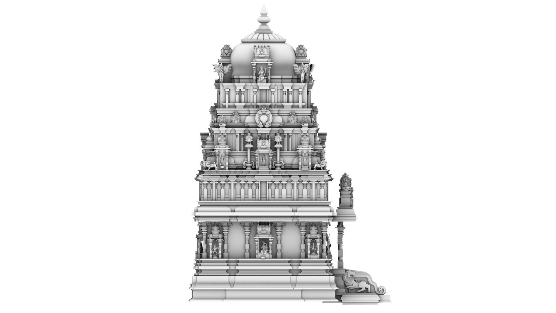 hindu temple 3D model_22