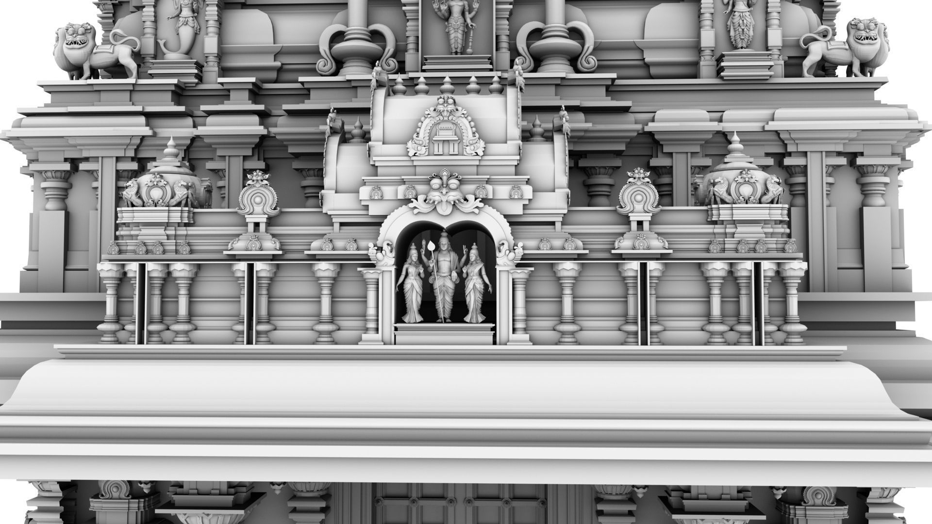 hindu temple 3D model_24