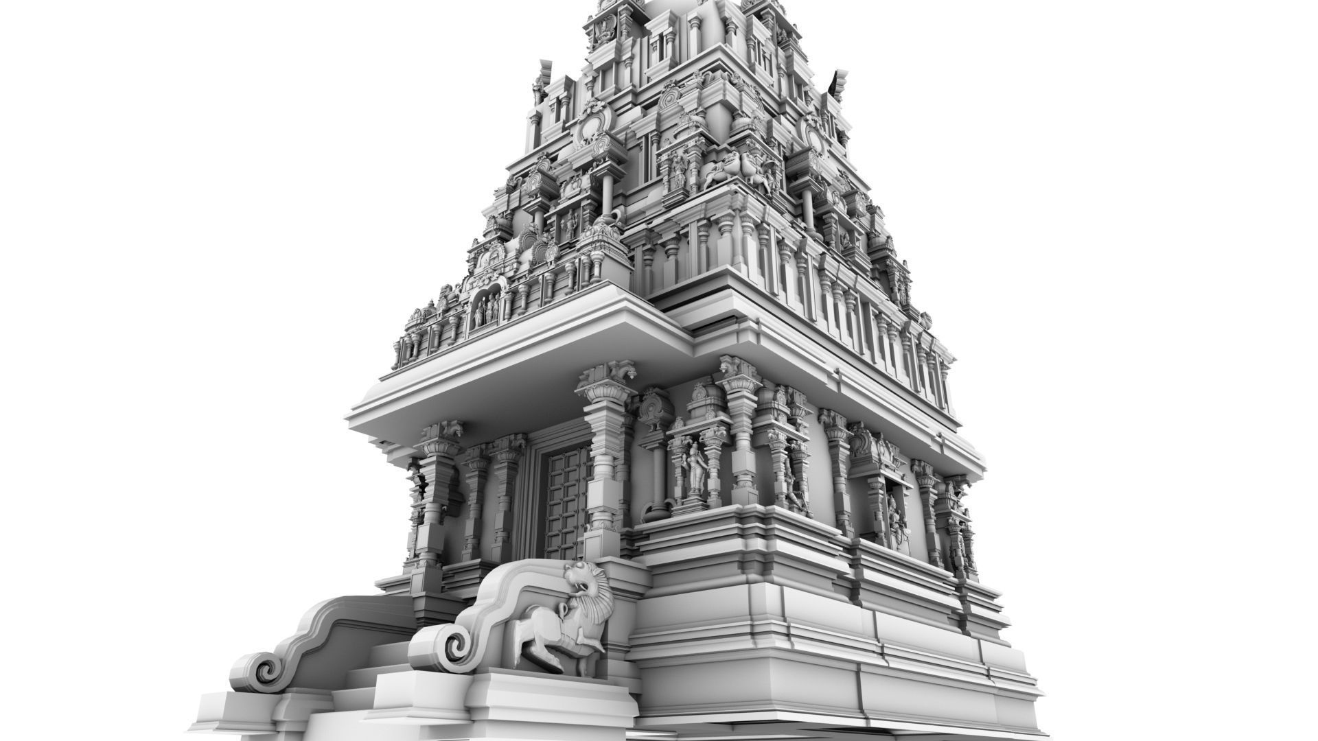 hindu temple 3D model_15