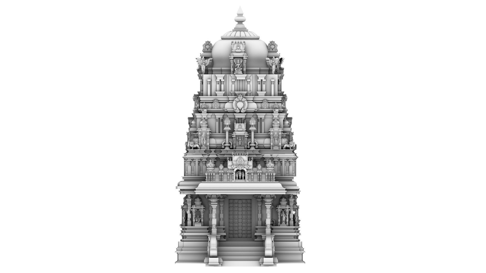 hindu temple 3D model_11