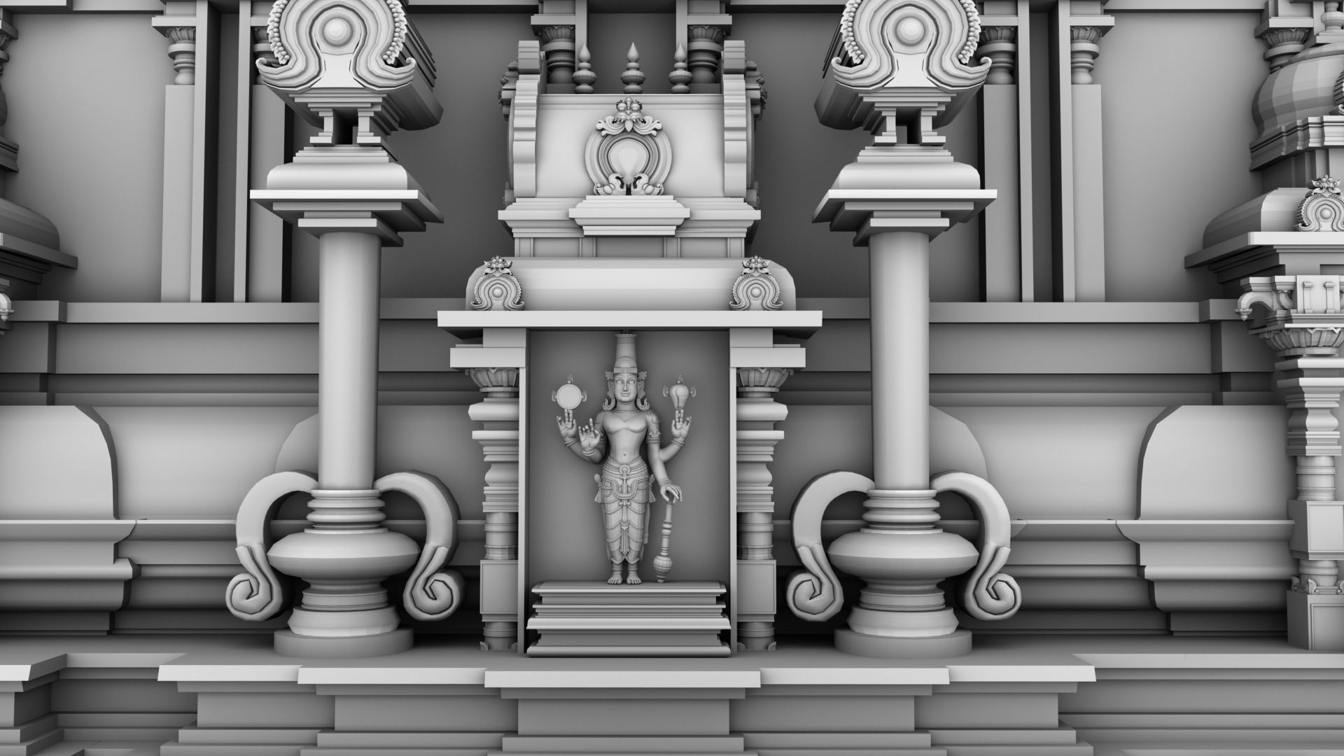 hindu temple 3D model_3