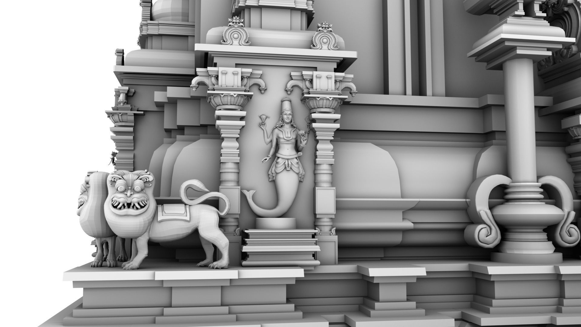 hindu temple 3D model_2