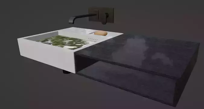 Modern Sink with Faucet and Table