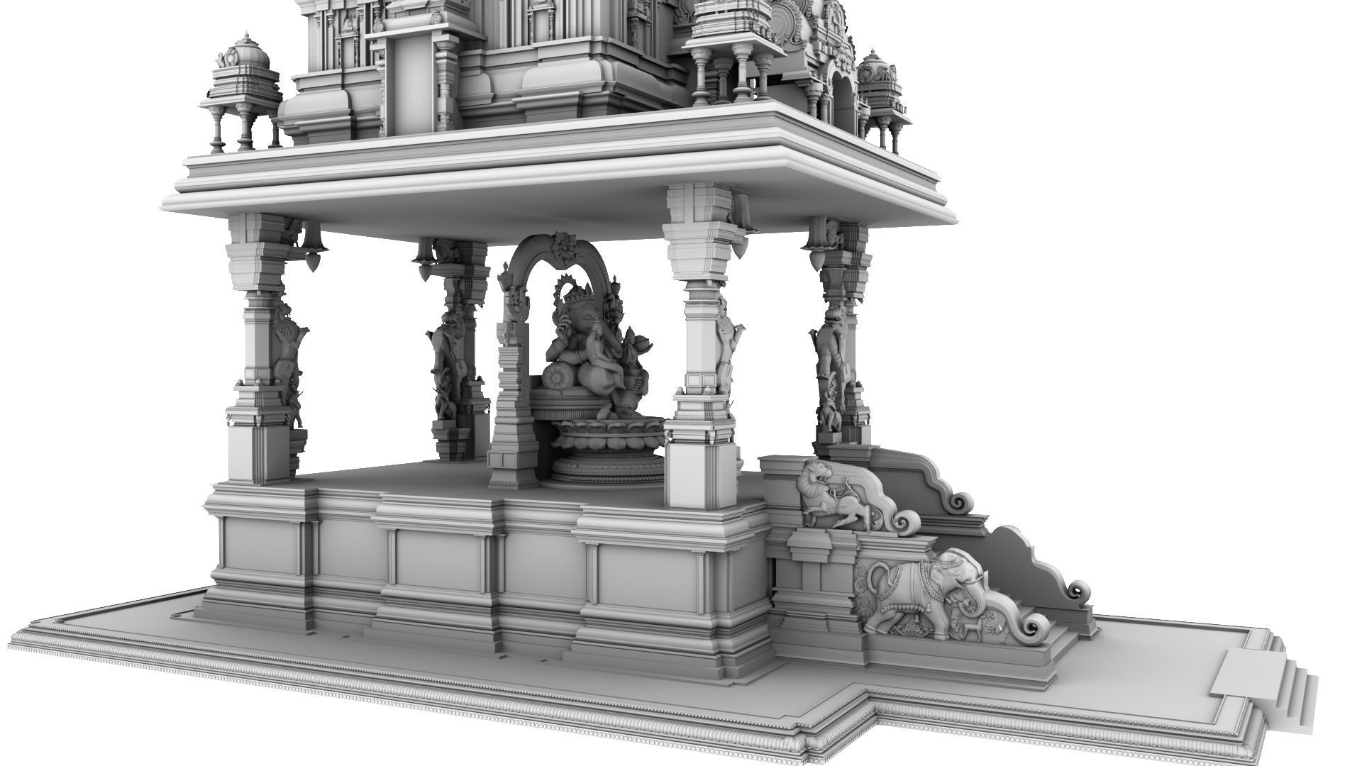 ganesha temple 3D model_7