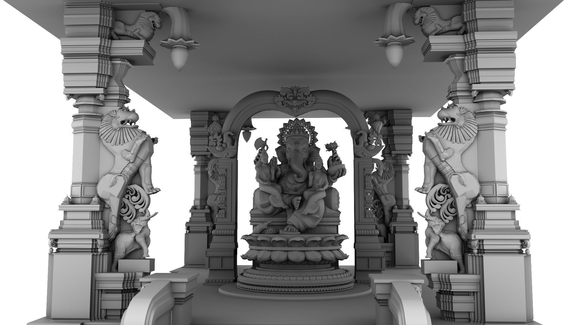 ganesha temple 3D model_6