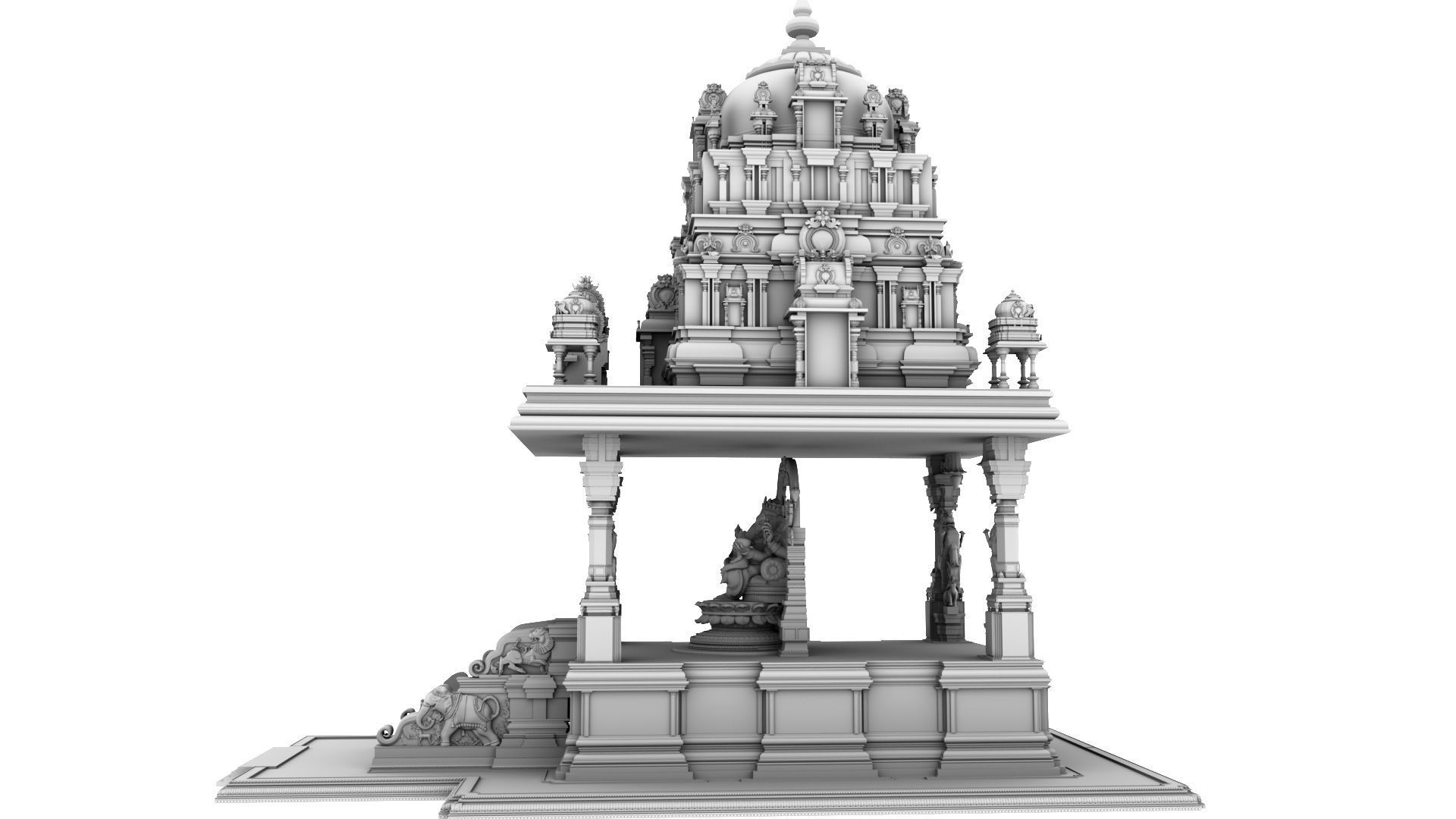 ganesha temple 3D model_10