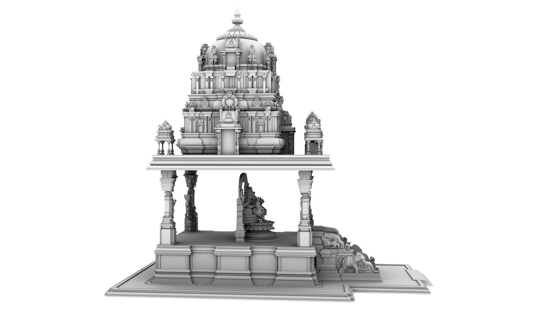 ganesha temple 3D model_8