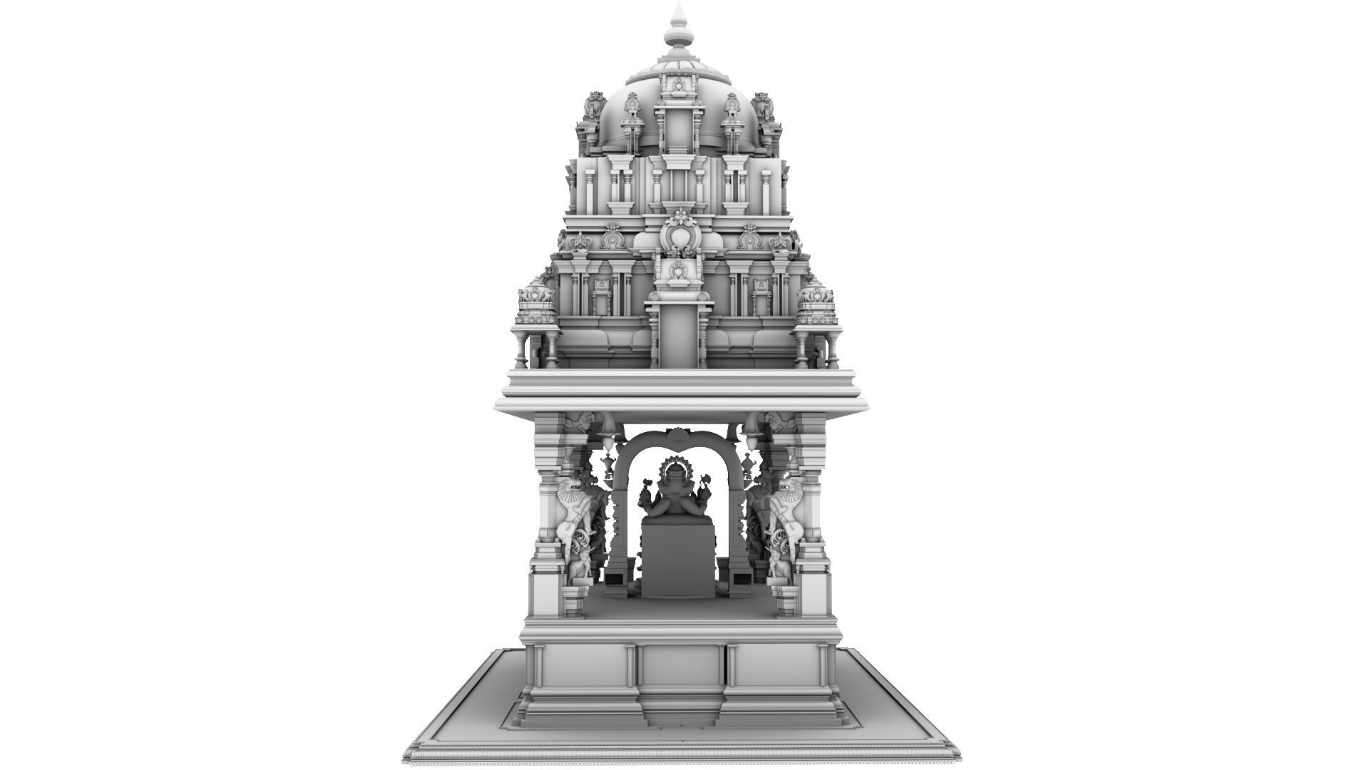 ganesha temple 3D model_9