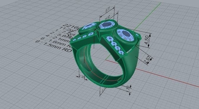 Bezel Diamond Ring 2216 3D print model_5