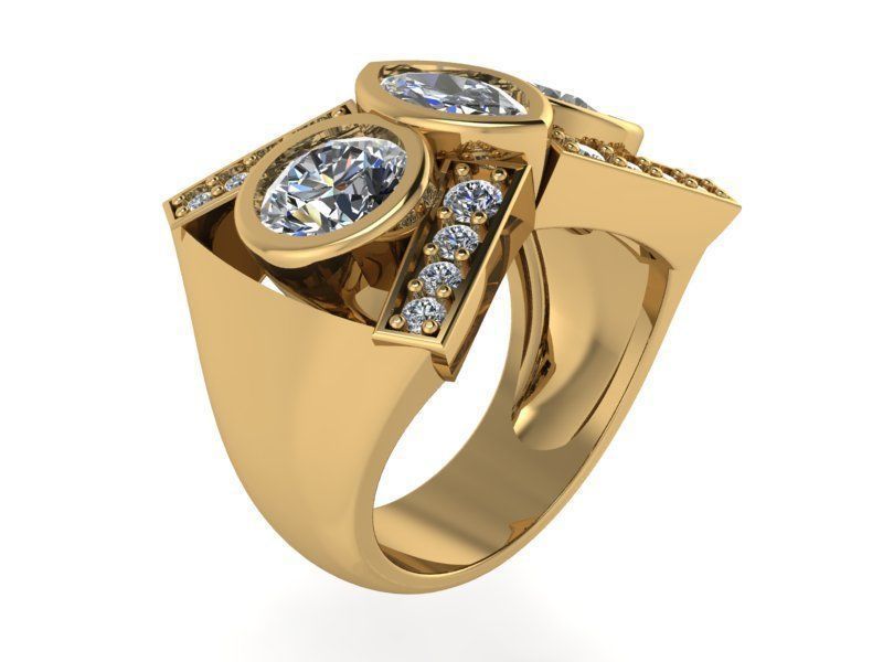 Bezel Diamond Ring 2216 3D print model_1