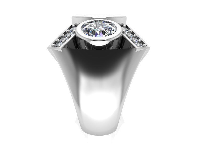 Bezel Diamond Ring 2216 3D print model_3