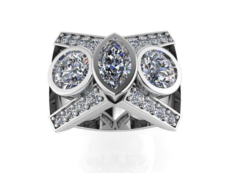 Bezel Diamond Ring 2216 3D print model_2