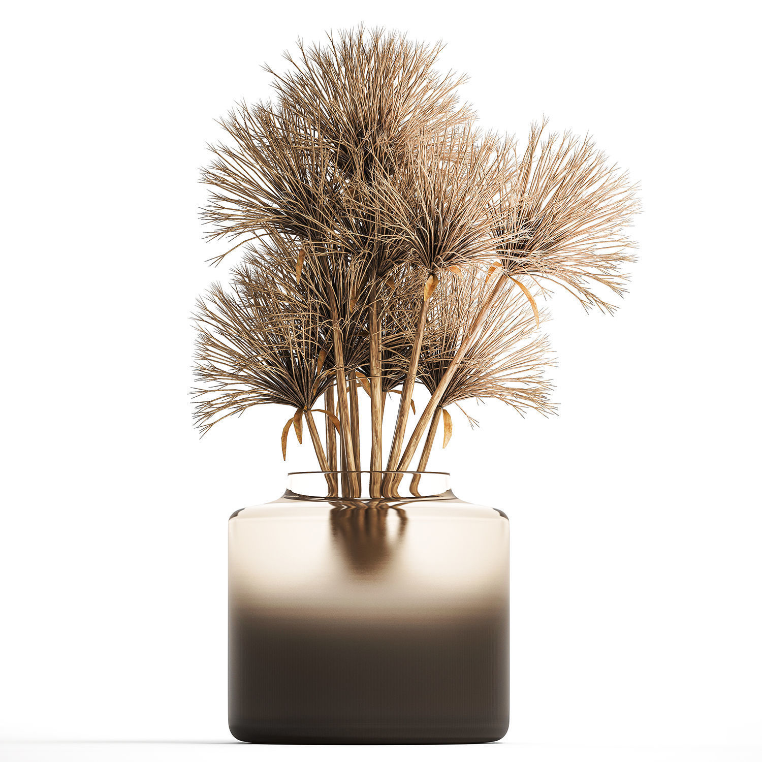 Small bouquet of dried flowers in a vase with hogweed 324 3D model_7