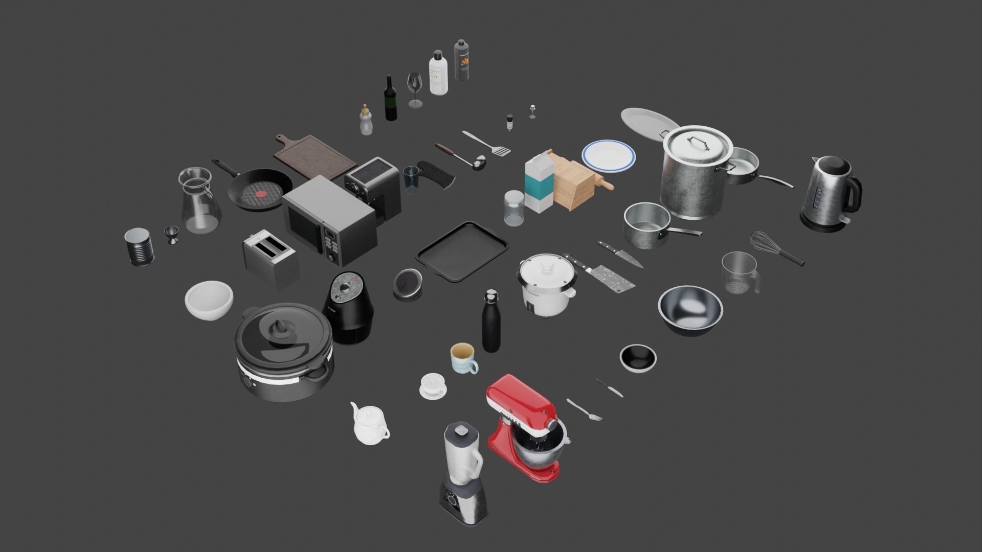 200 Low-Poly Textured Household Items Low-poly 3D model_14