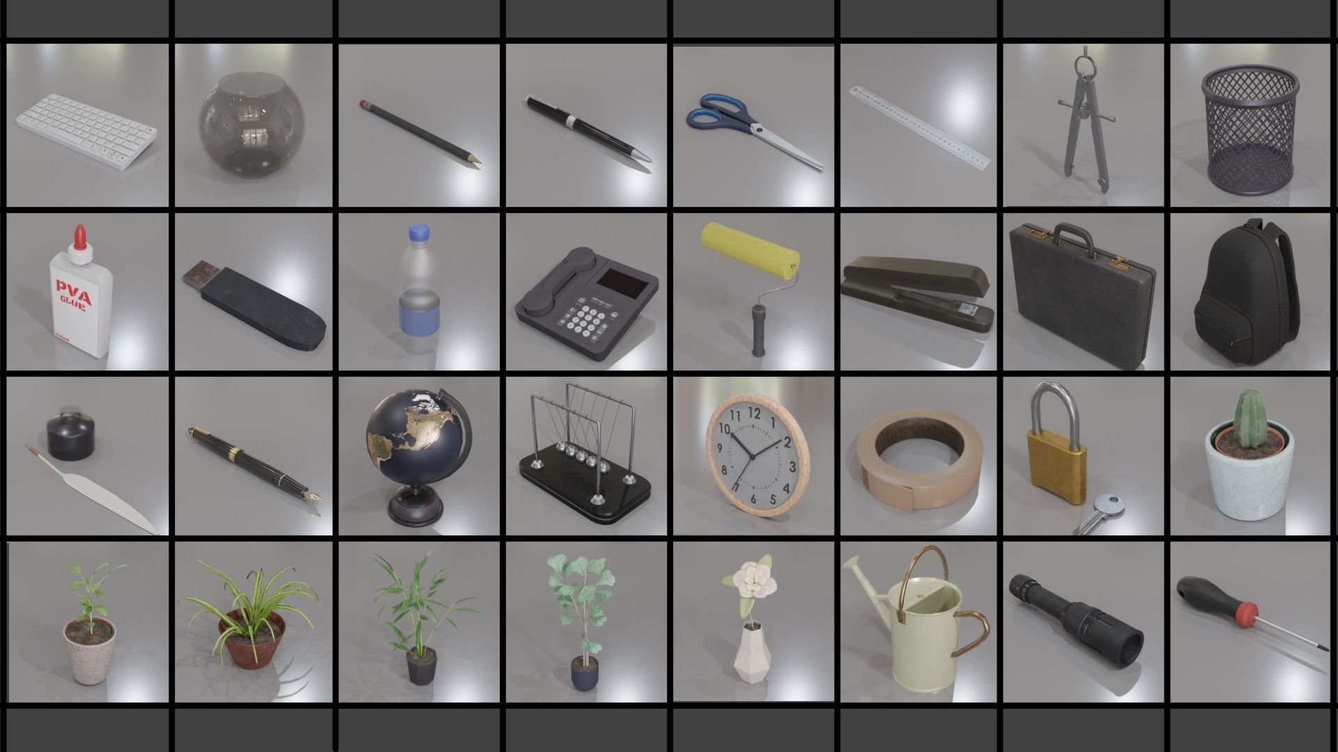 200 Low-Poly Textured Household Items Low-poly 3D model_6