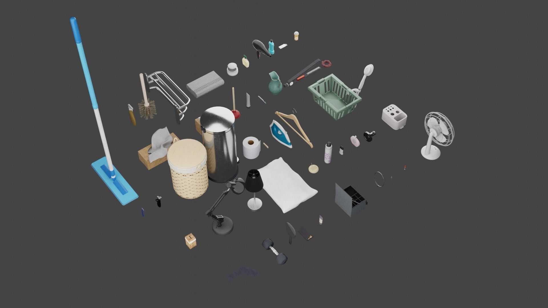 200 Low-Poly Textured Household Items Low-poly 3D model_9