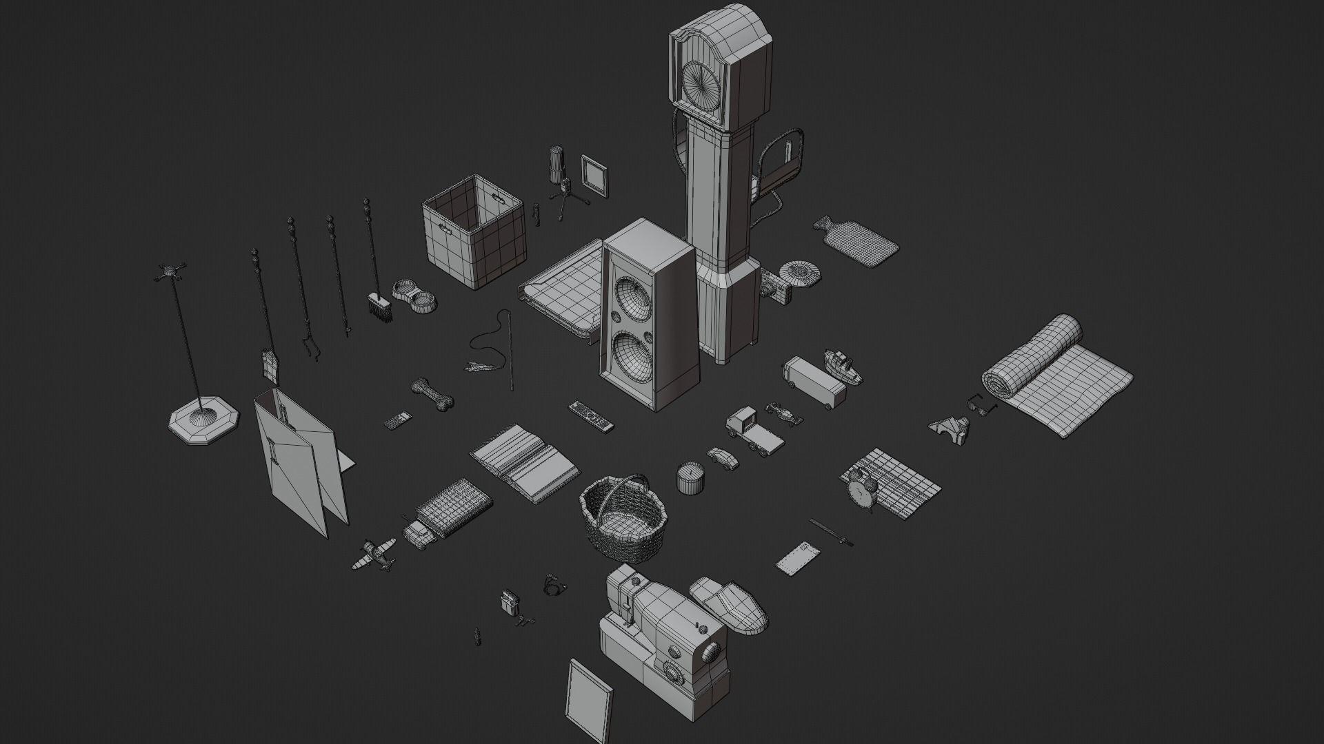 200 Low-Poly Textured Household Items Low-poly 3D model_18