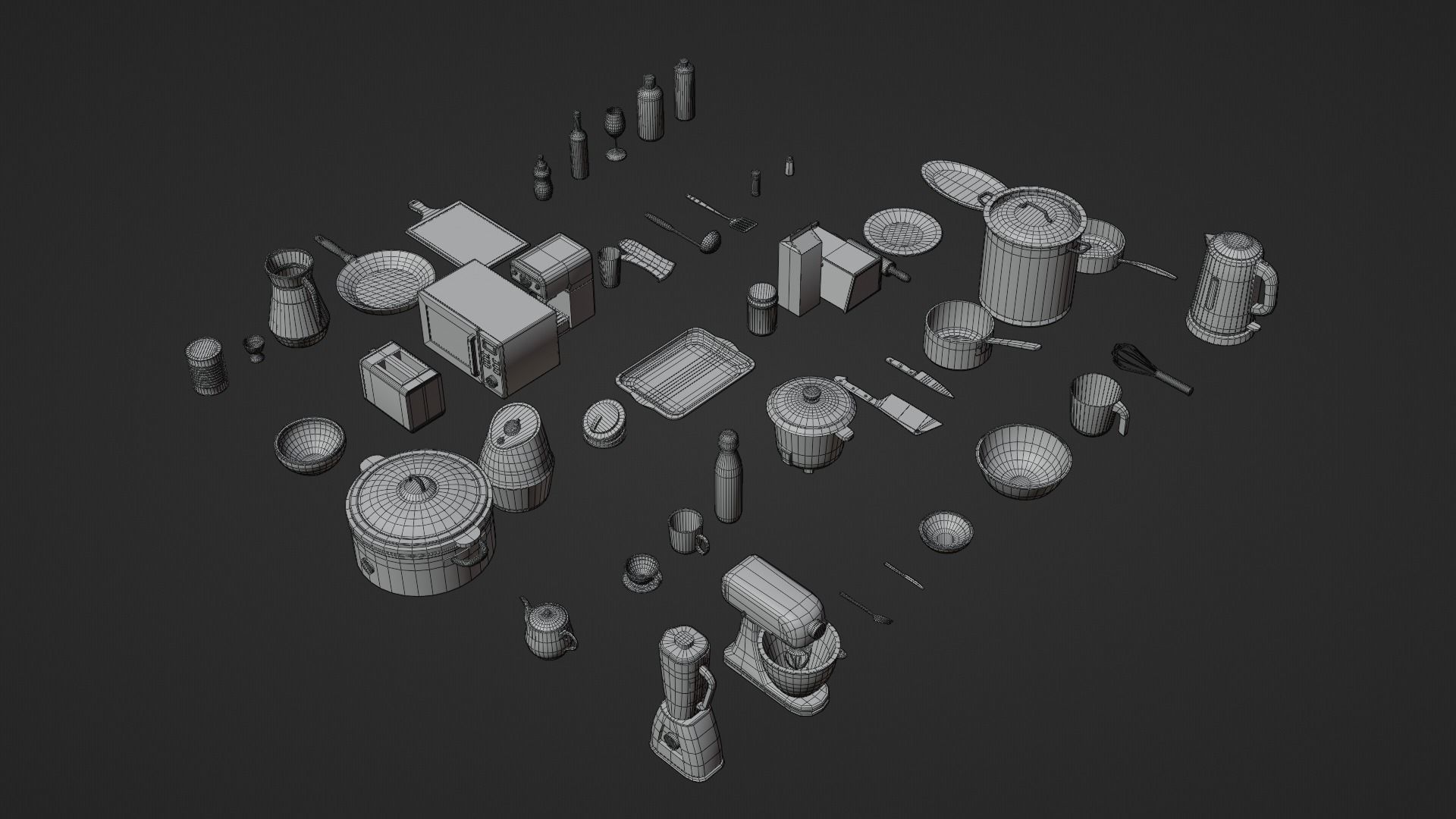 200 Low-Poly Textured Household Items Low-poly 3D model_16