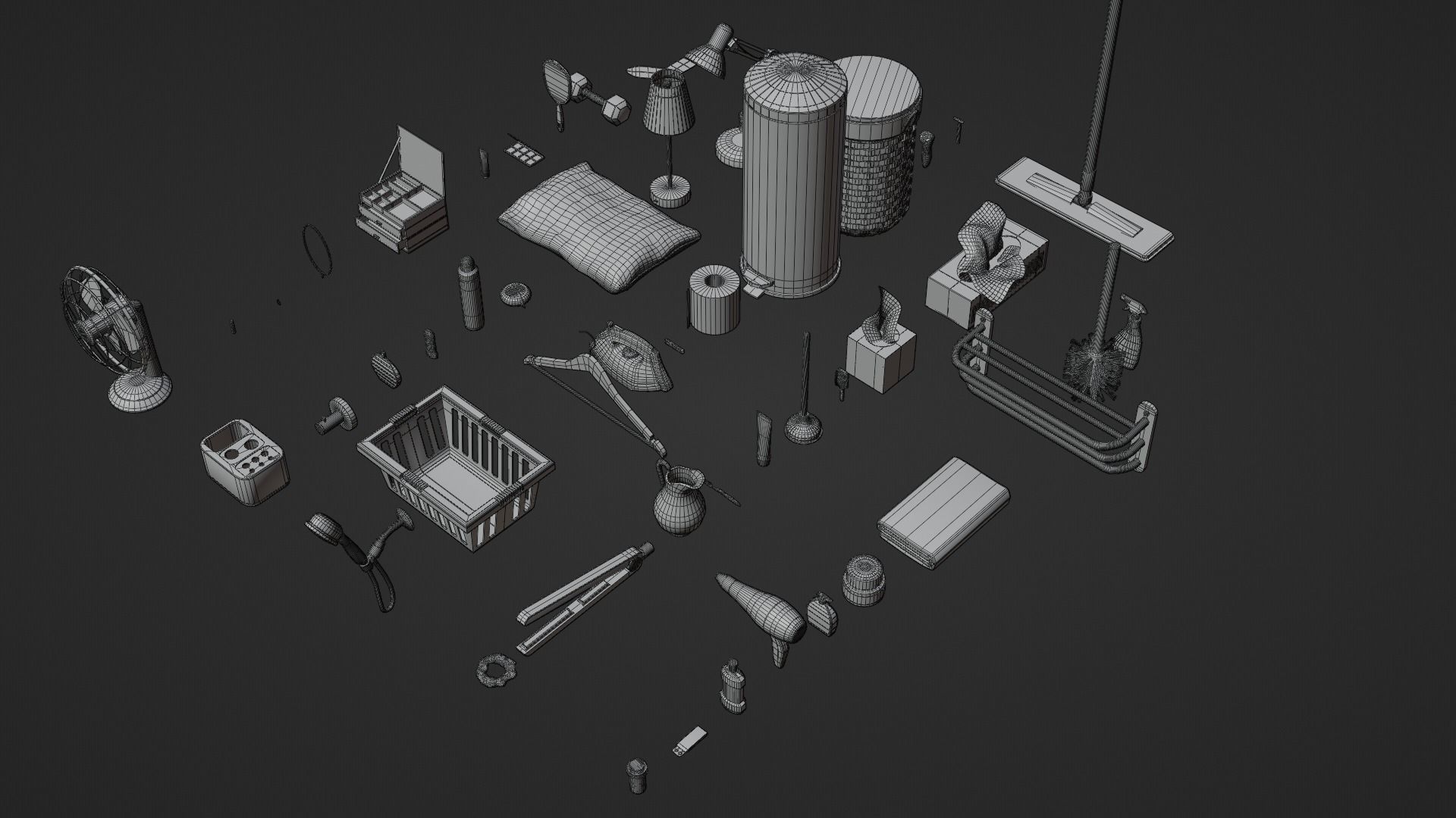 200 Low-Poly Textured Household Items Low-poly 3D model_17