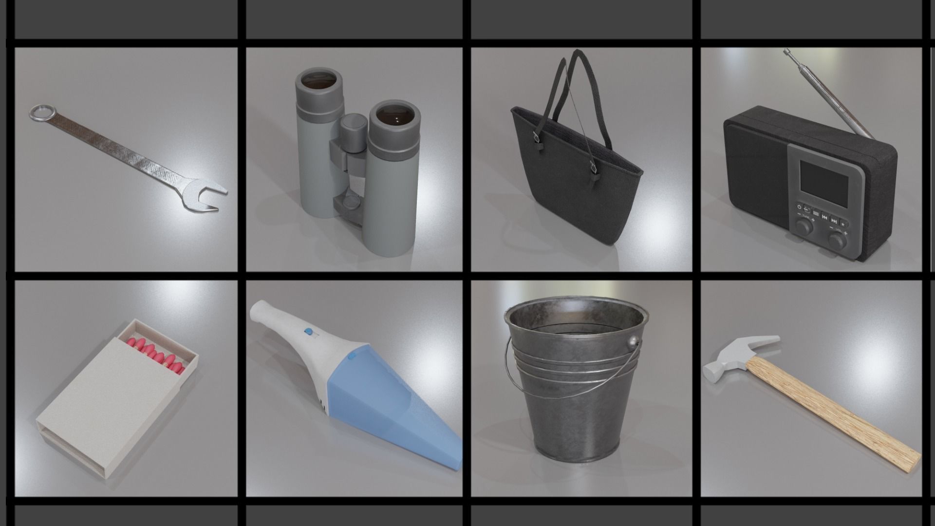 200 Low-Poly Textured Household Items Low-poly 3D model_7