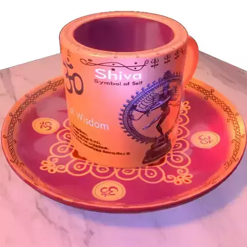 Tea Cup and Saucer model Low-poly 3D model