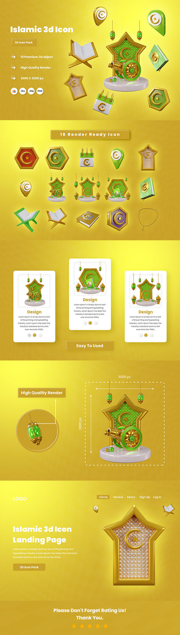 Islamic 3d Illustration  Icon Pack  3D model_5