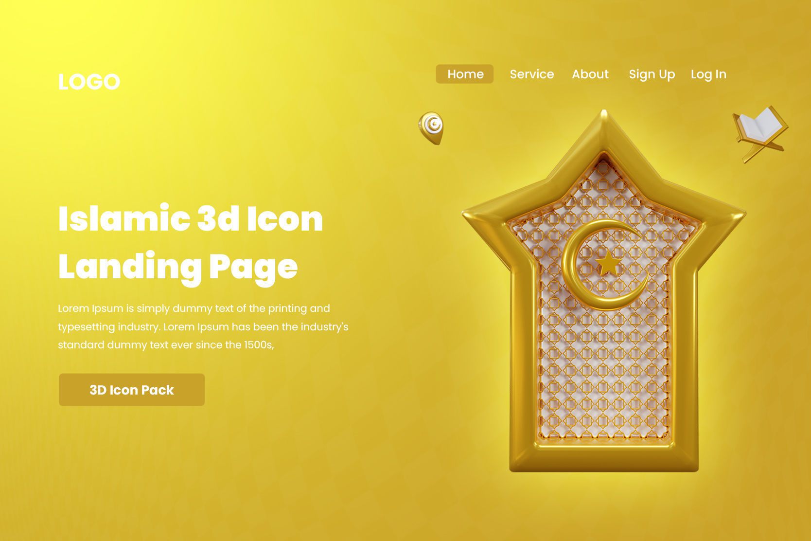 Islamic 3d Illustration  Icon Pack  3D model_4