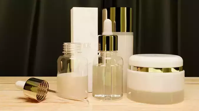 Set of skincare cosmetics
