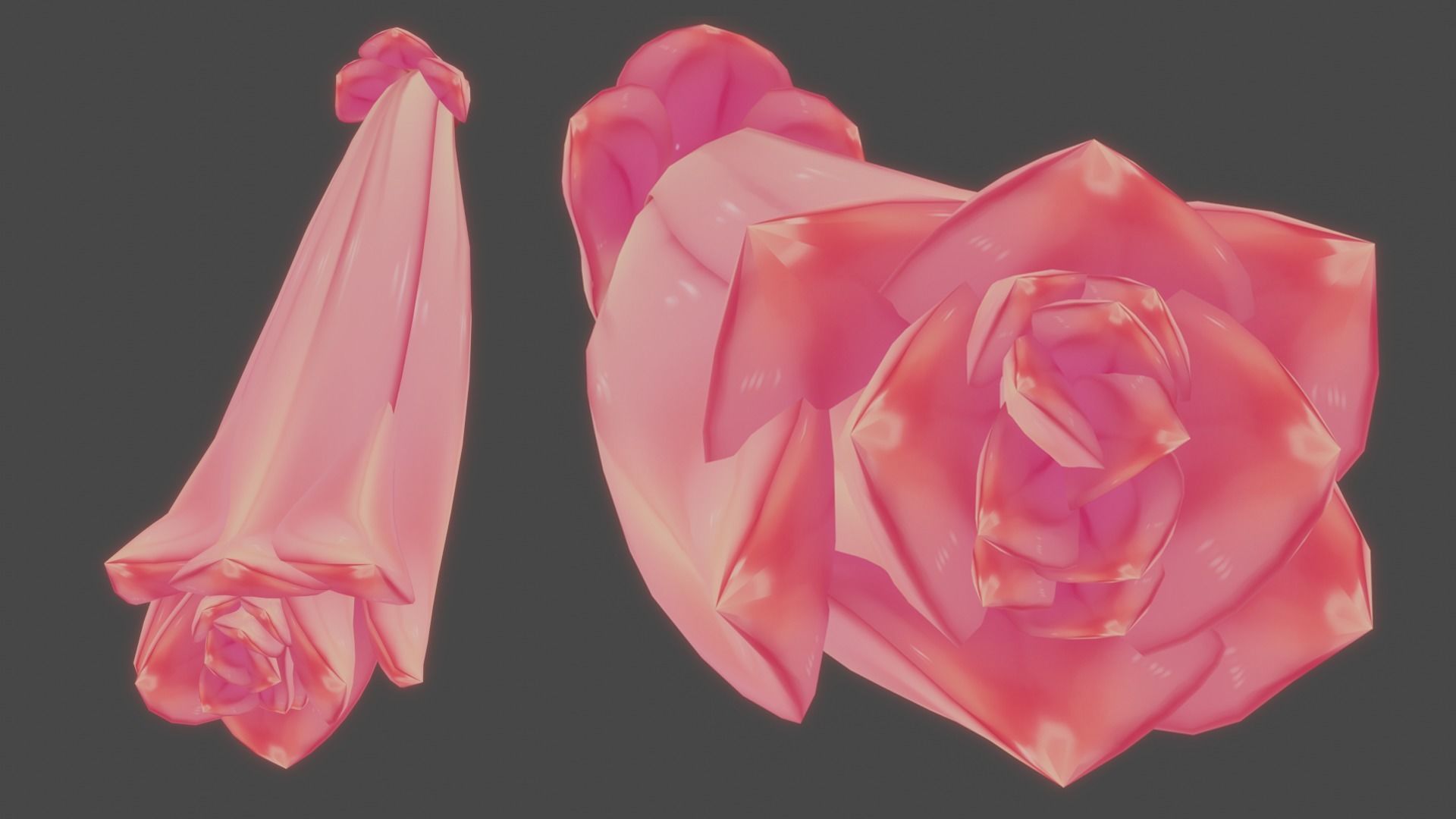 Soft Valentines day Set Low-poly 3D model_2