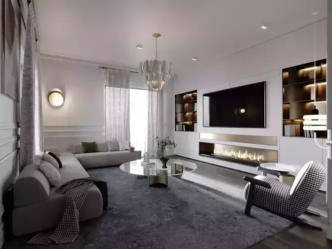 Livin room in milan italy