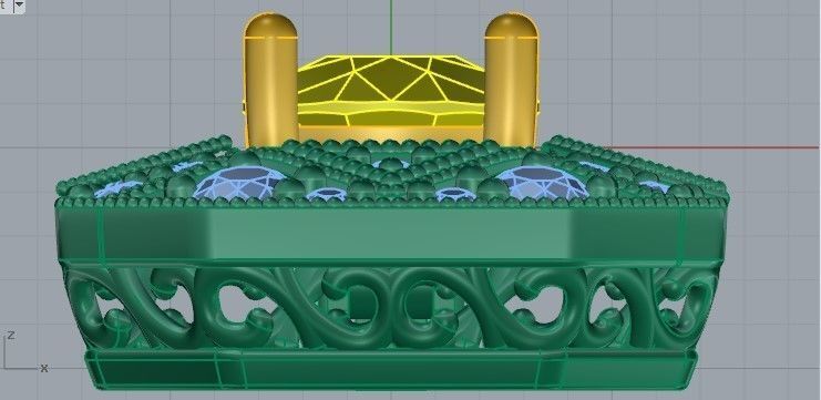 Octagonal Halo Pendant 2236 3D print model_6