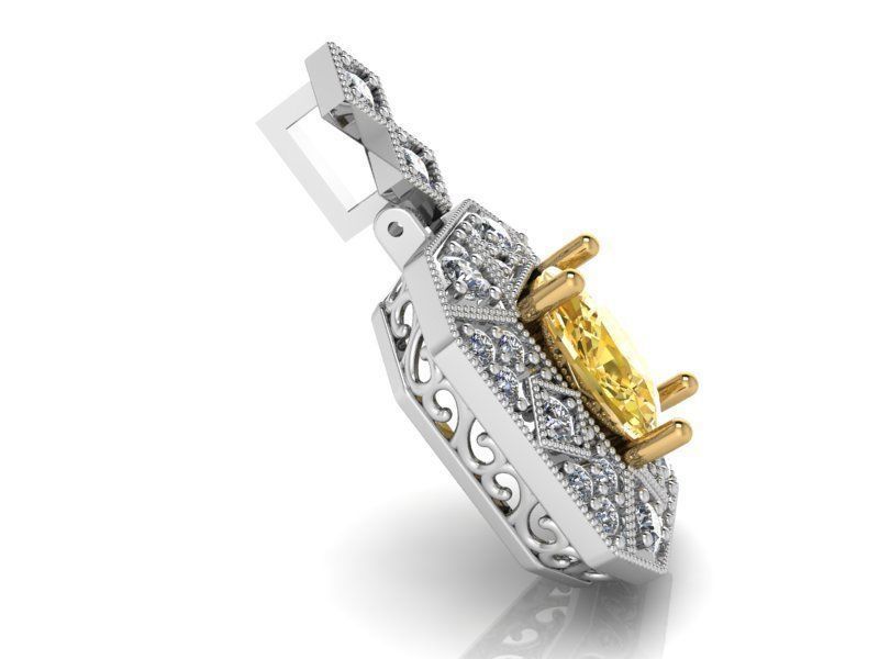 Octagonal Halo Pendant 2236 3D print model_1