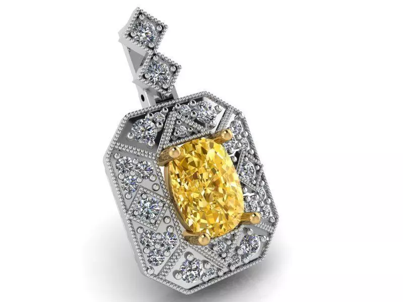 Octagonal Halo Pendant 2236 3D print model_0