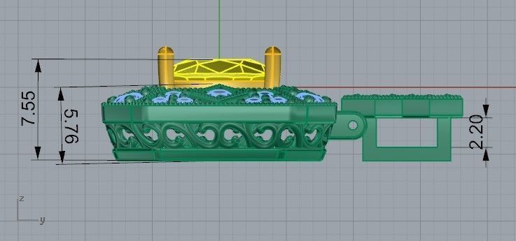 Octagonal Halo Pendant 2236 3D print model_7