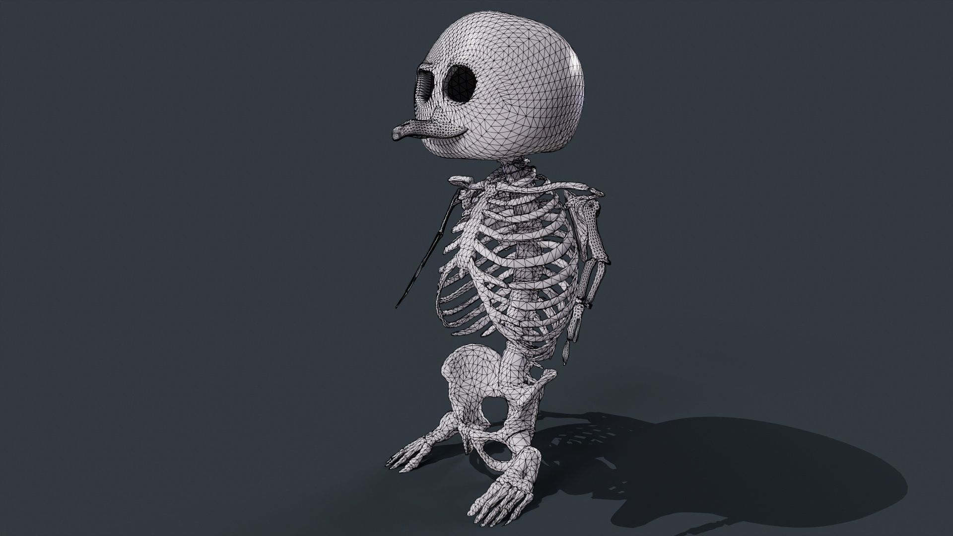 Penguin Skull Low-poly 3D model_7