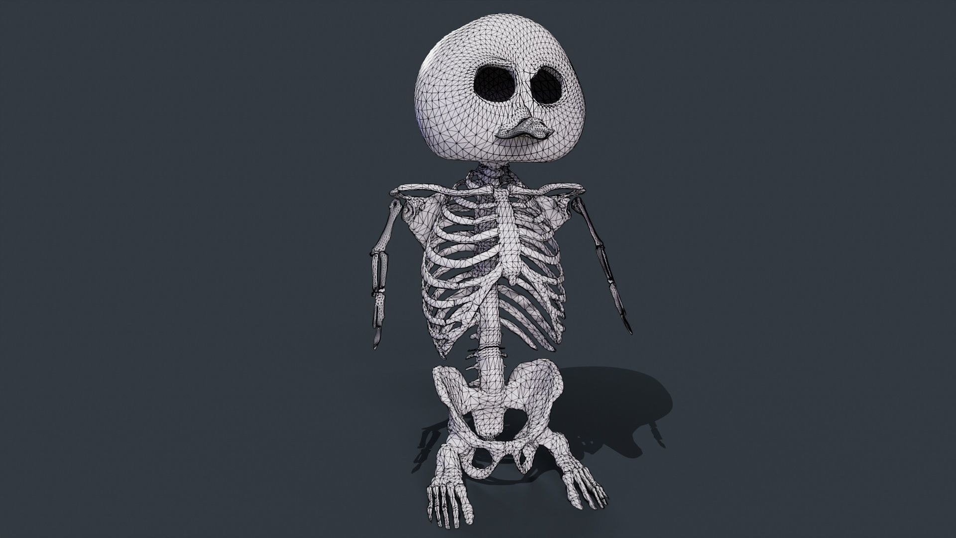 Penguin Skull Low-poly 3D model_6