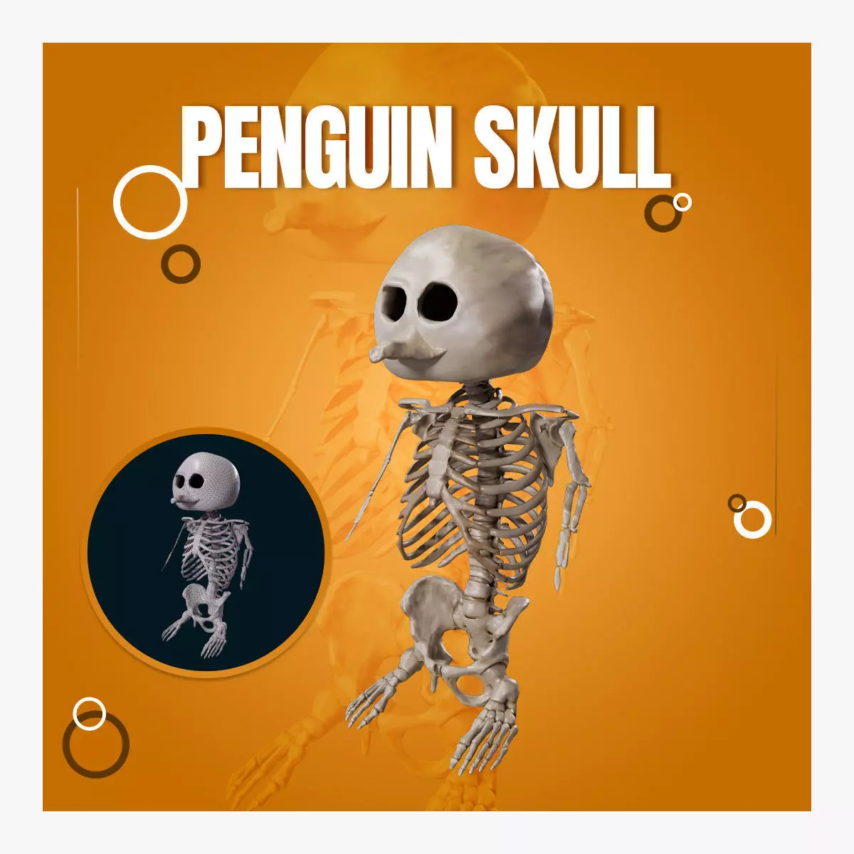 Penguin Skull Low-poly 3D model_0