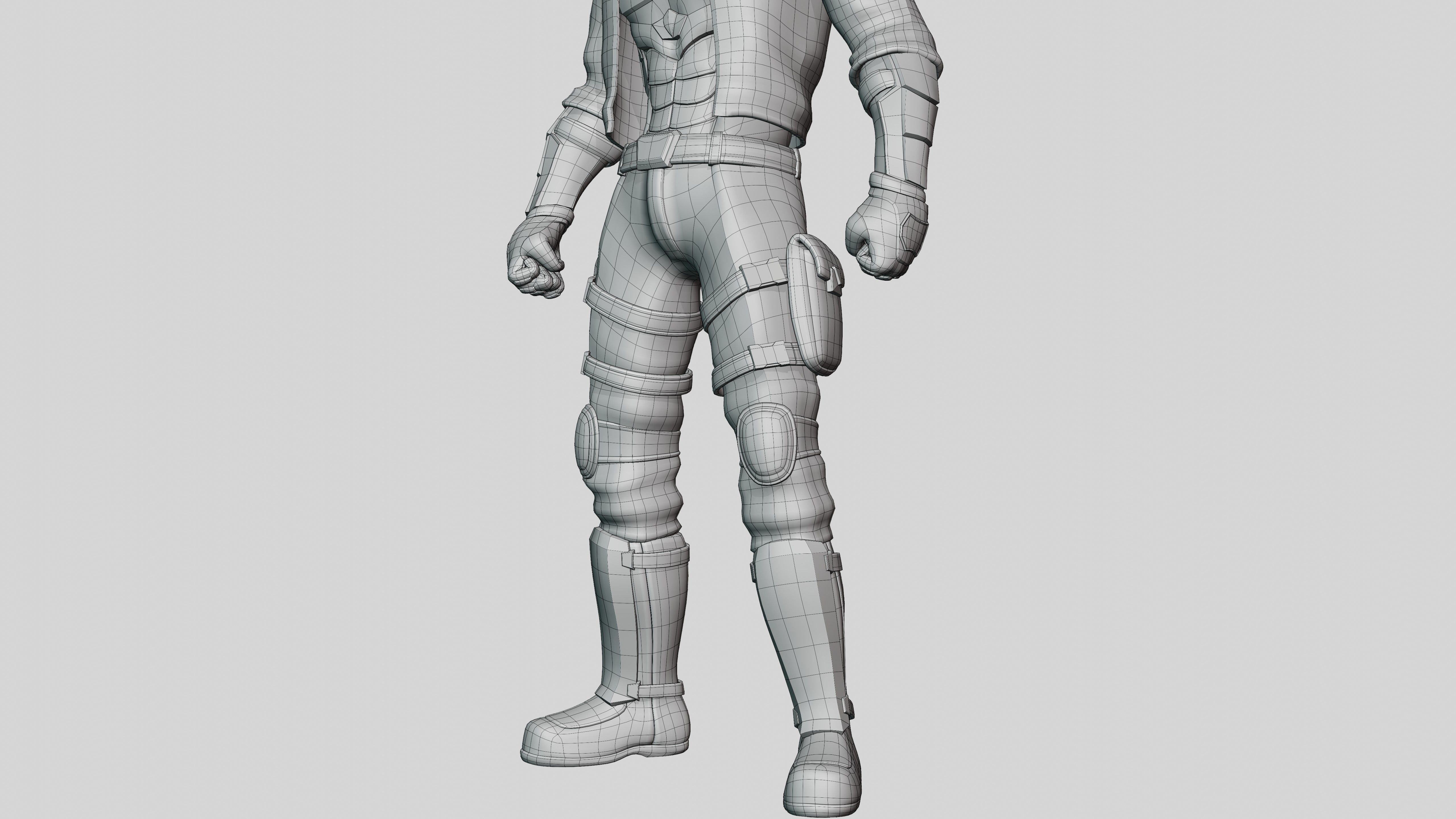 Red Hood Character Rig Low-poly 3D model_17