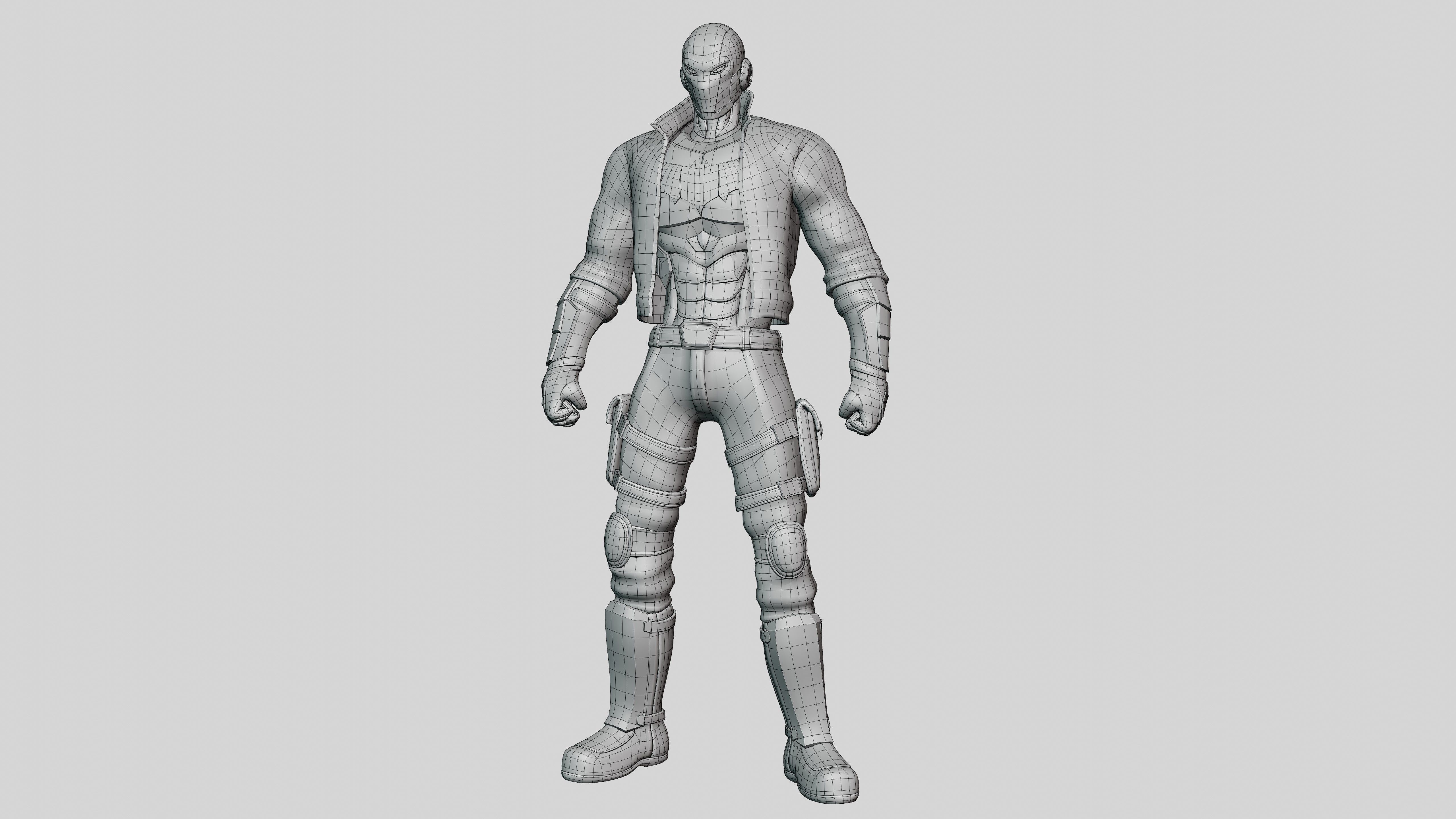 Red Hood Character Rig Low-poly 3D model_13