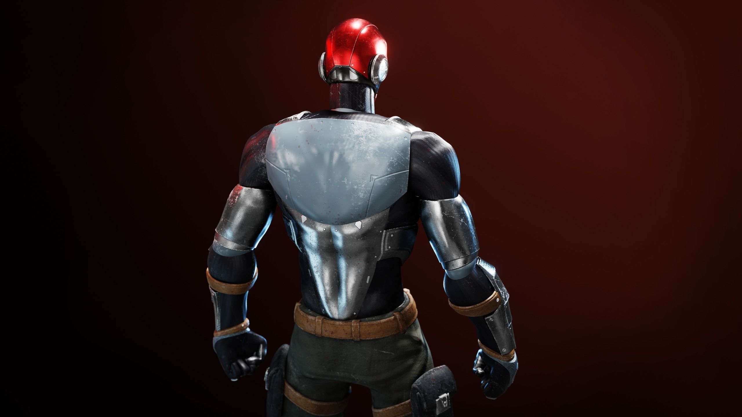 Red Hood Character Rig Low-poly 3D model_11